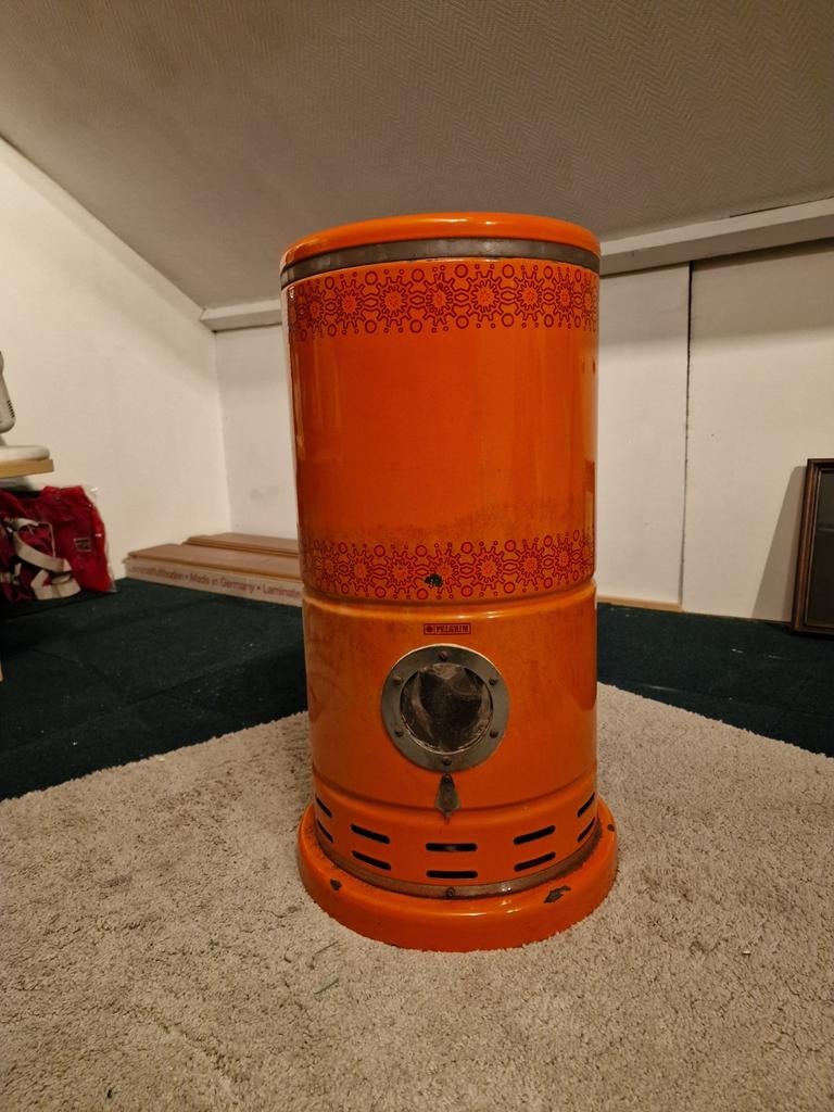 Pelgrim Oranje Gaskachel - Retro Blikvanger, Ophalen, Gebruikt, Gas, Vrijstaand