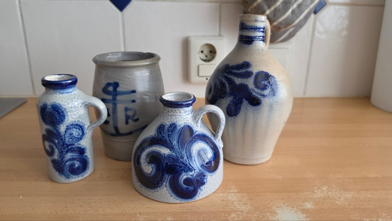 Vintage aardewerk kruiken en potten - Set van 4, Ophalen