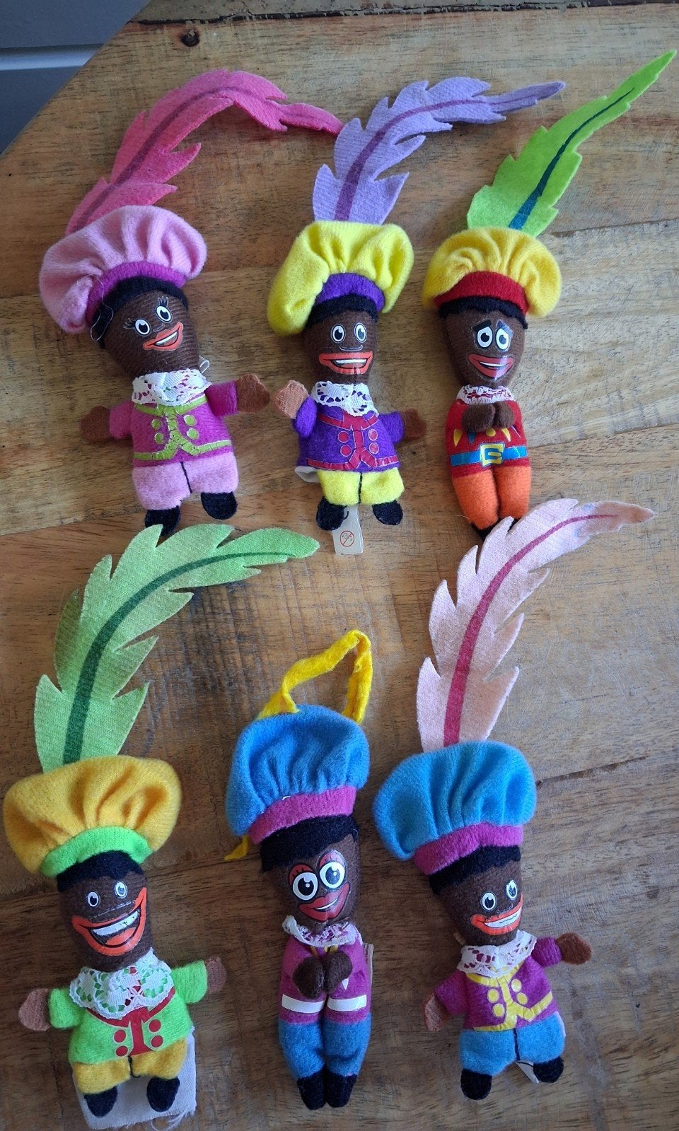 Set van 6 Zwarte Pietjes - Diverse kleuren, Ophalen of Verzenden, Gebruikt