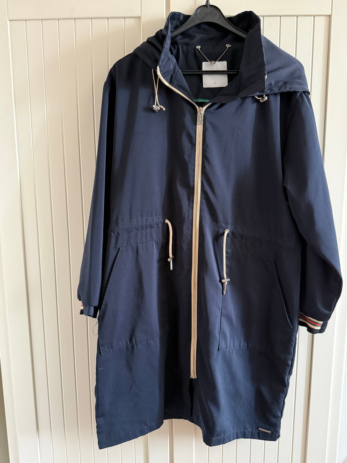 Rino & Pelle donkerblauwe parka jas maat L, Ophalen of Verzenden, Zo goed als nieuw, Maat 42/44 (L), Blauw