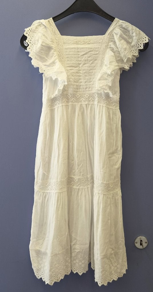 Zara Girls witte boho jurk kant & borduursel mt 128 51345, Meisje, ., Ophalen of Verzenden, Zo goed als nieuw
