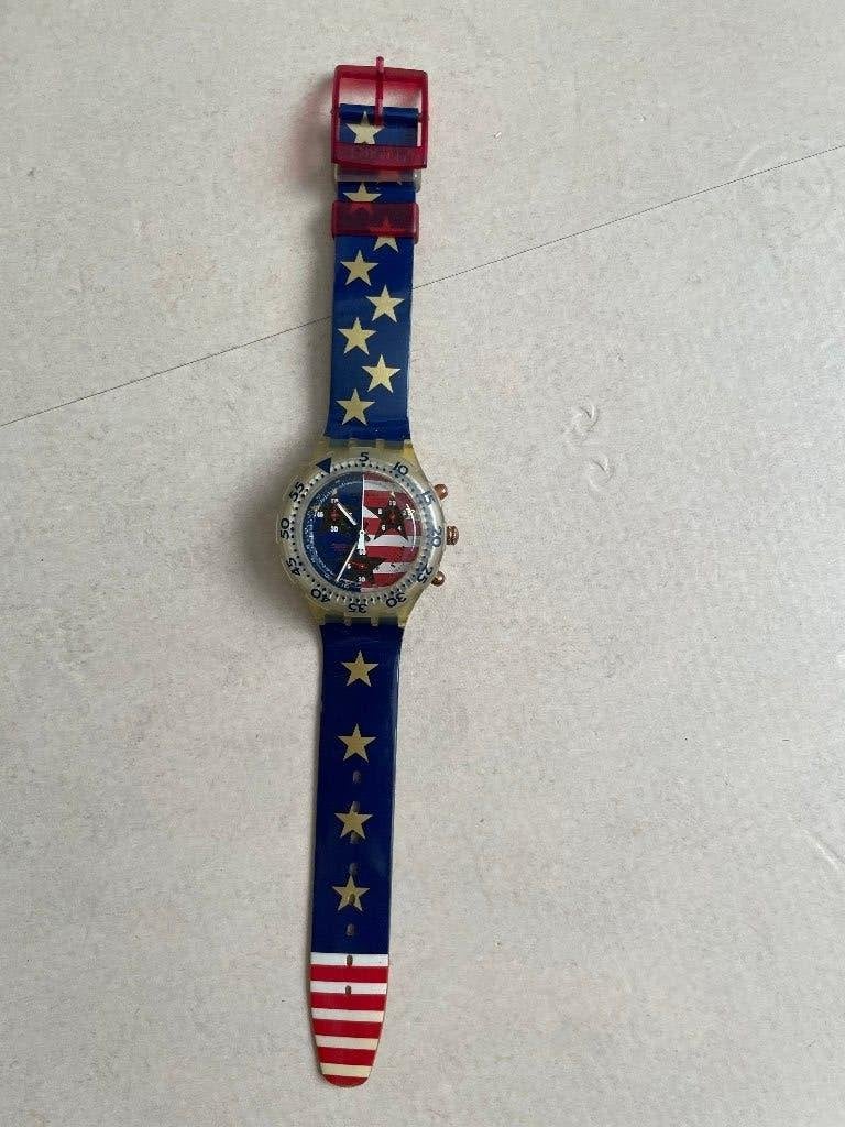 Vintage Swatch Aqua Chrono American Dream SEK103 (1993), Verzamelen, Ophalen of Verzenden, Zo goed als nieuw