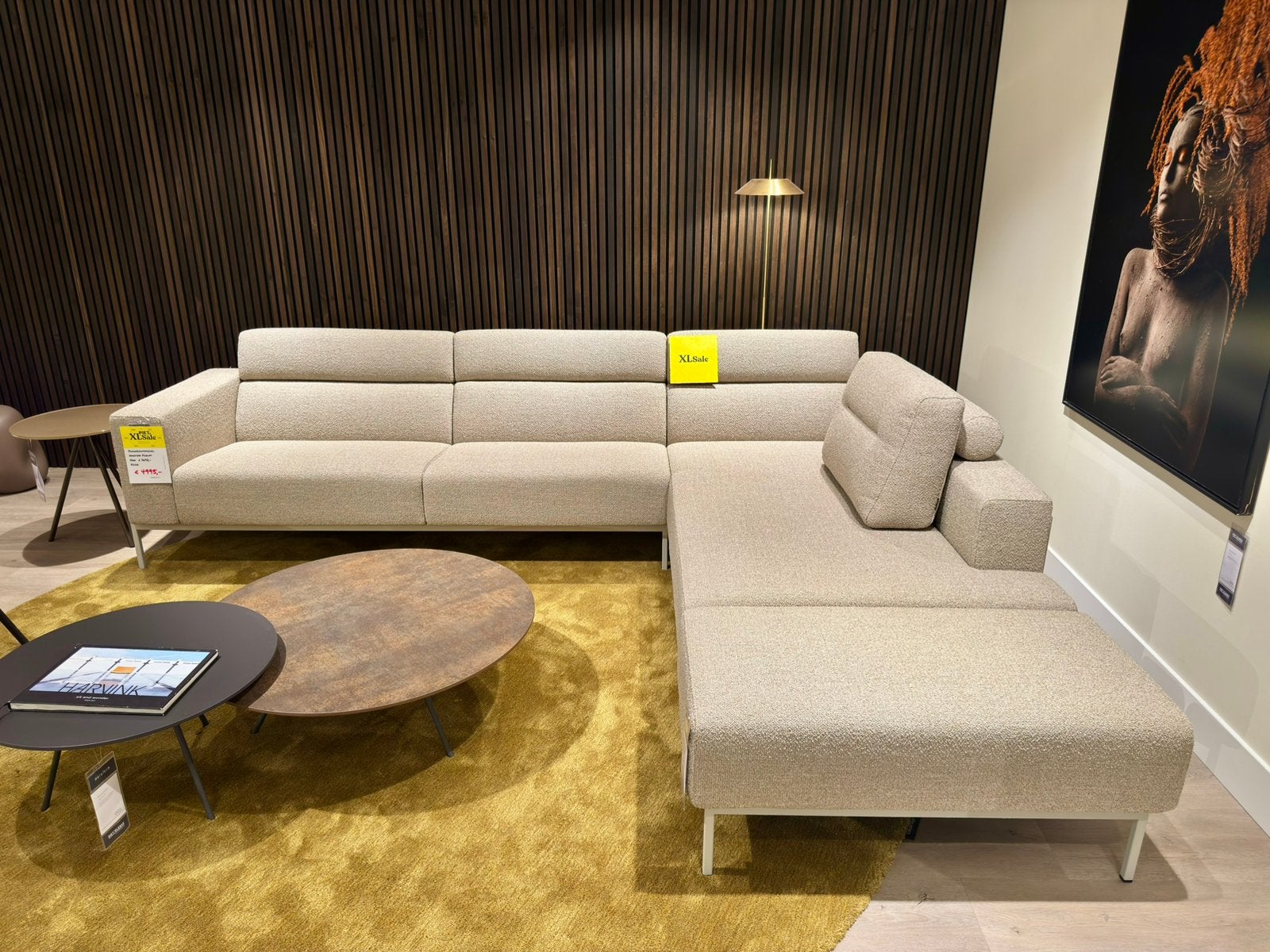 Harvink Forum hoekbank met hocker – Showroommodel, Ophalen, Vierpersoons of meer, 300 cm of meer, Nieuw