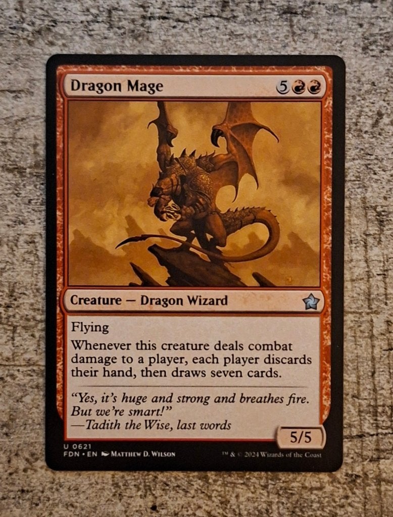 Dragon Mage - Magic the Gathering, Verzenden, Zo goed als nieuw, Losse kaart