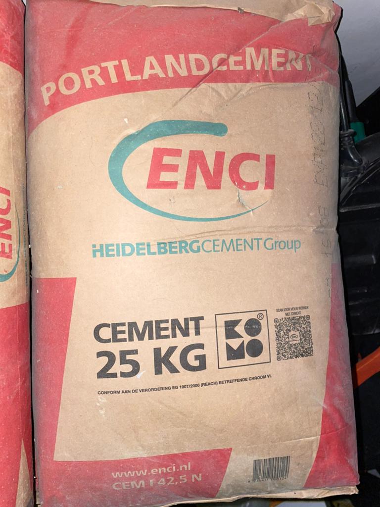 11 zakken a 25kg Enci Portland cement, Doe-het-zelf en Verbouw, Overige Doe-het-zelf en Verbouw, Ophalen, Nieuw