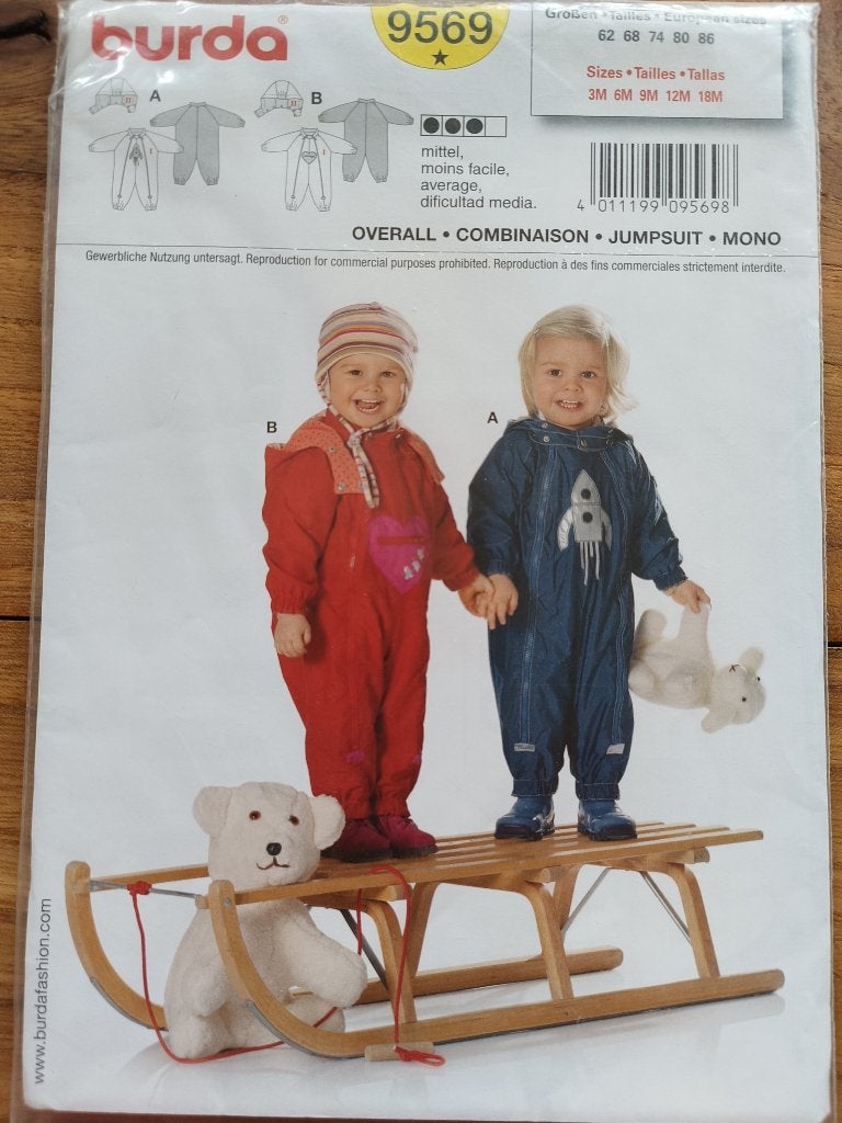 9569 BURDA patroon voor overal maat 62 - 86, Ophalen of Verzenden, Nieuw, Kind, Burda