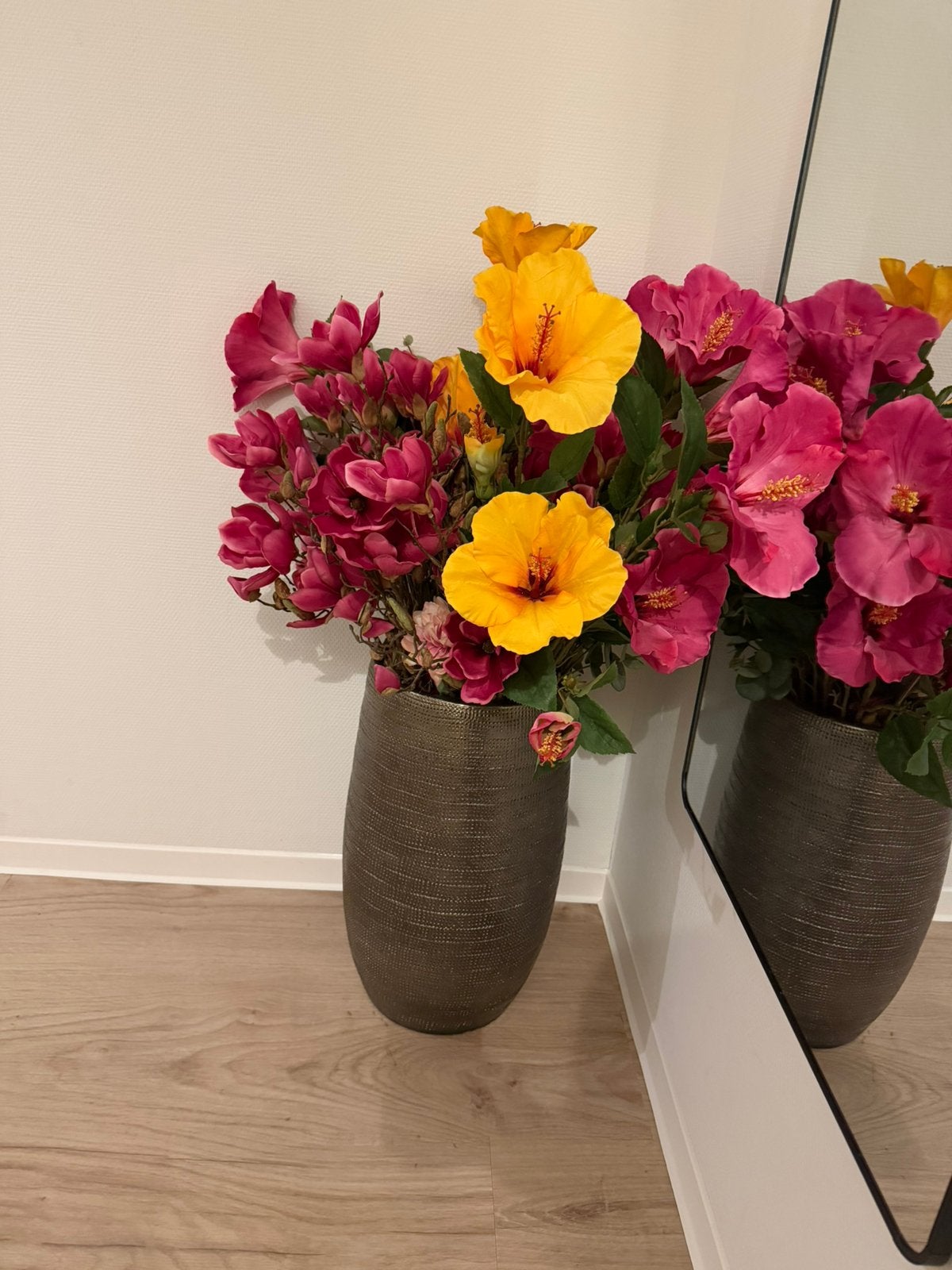 XL vaas en kunstbloemen, Huis en Inrichting, Ophalen, 100 cm, Kunstbloem, Nieuw