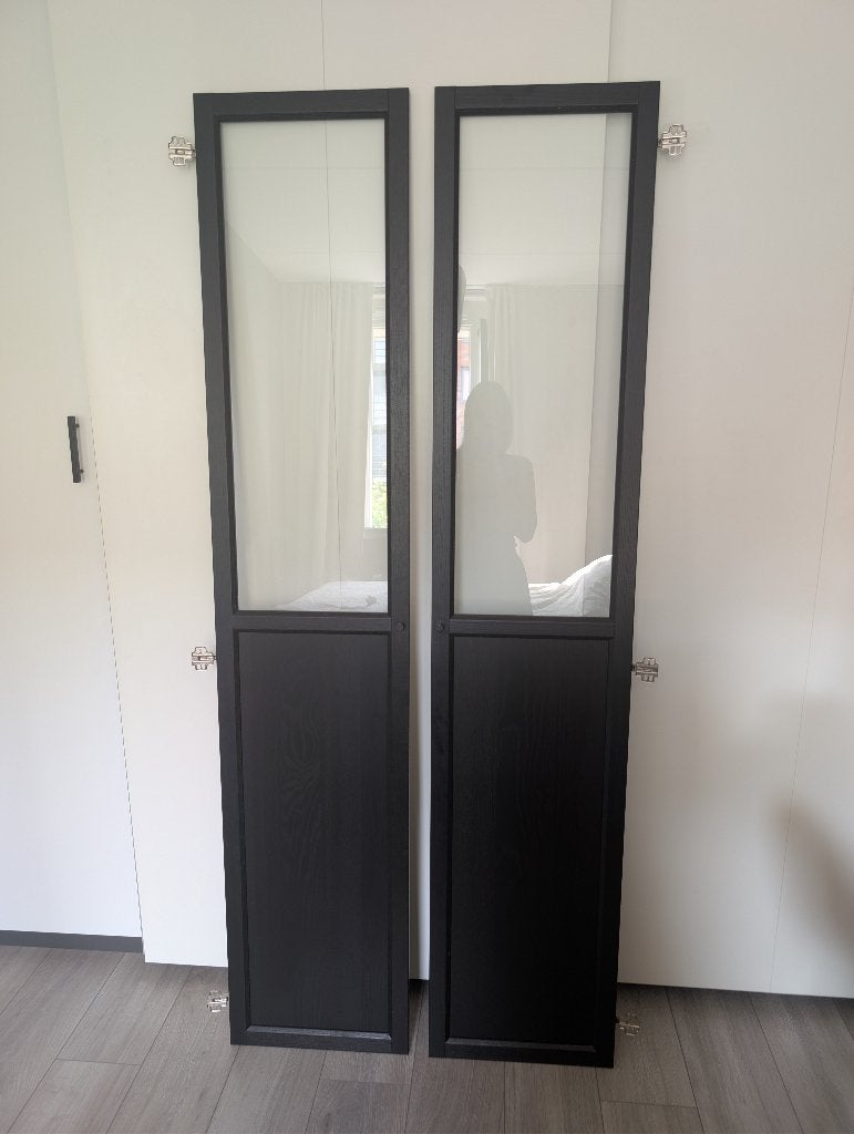 Ikea billy boekenkast oxberg deuren, Ophalen, Minder dan 50 cm, Minder dan 25 cm, 150 tot 200 cm