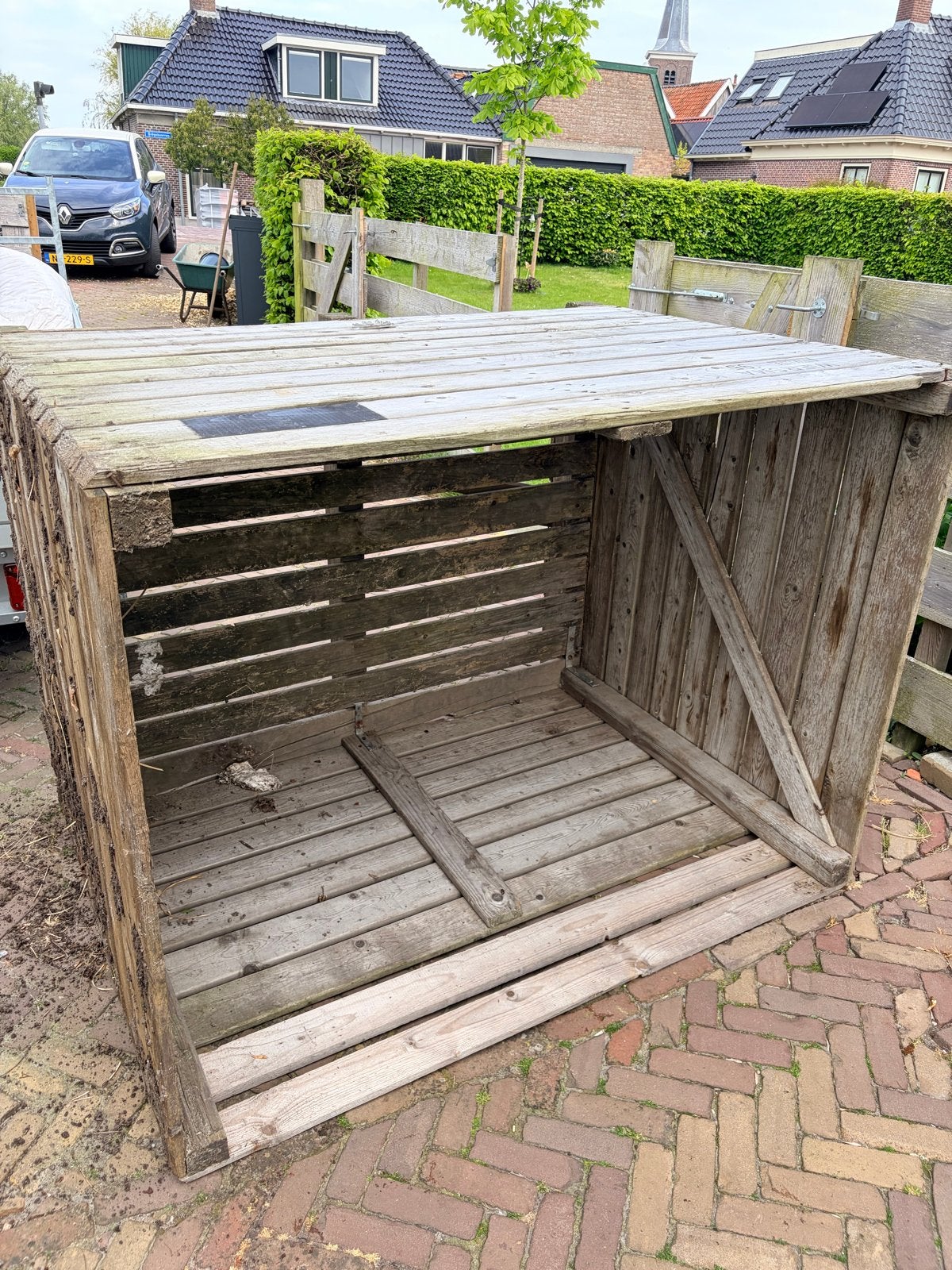 Stevige houten berging, ca. 180x180x160 cm, Ophalen of Verzenden, Gebruikt, Hout, Overige typen