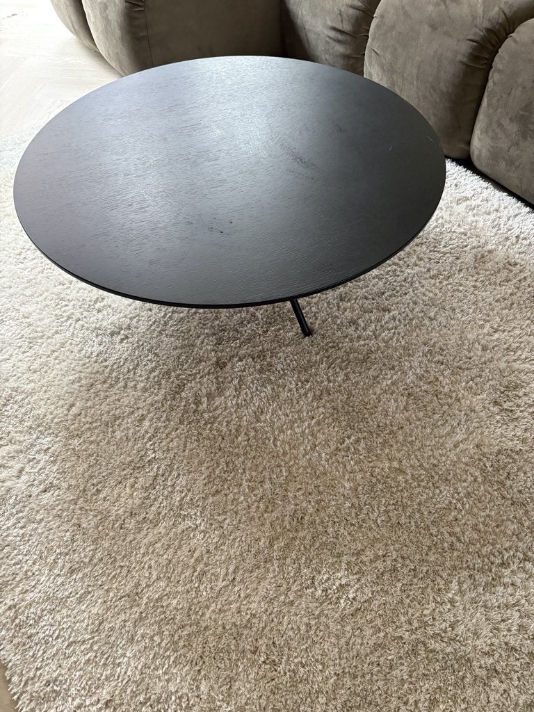 Salontafel Bo | Goossens | zwart | soft touch lak | eiken, Ophalen, 50 tot 100 cm, 50 tot 100 cm, Zo goed als nieuw