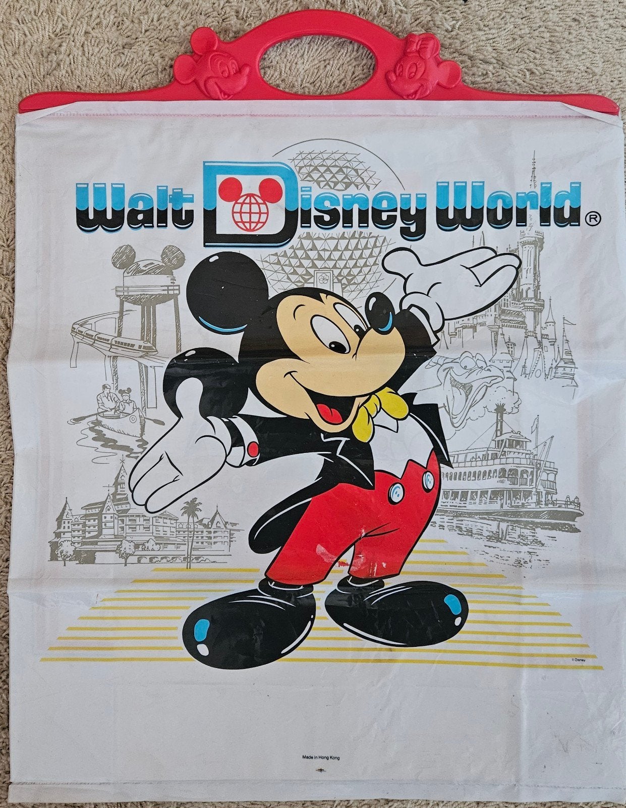 Vintage Walt Disney World Mickey Mouse Tas 1989, Ophalen of Verzenden, Mickey Mouse, Gebruikt, Tas, Koffer of Zak