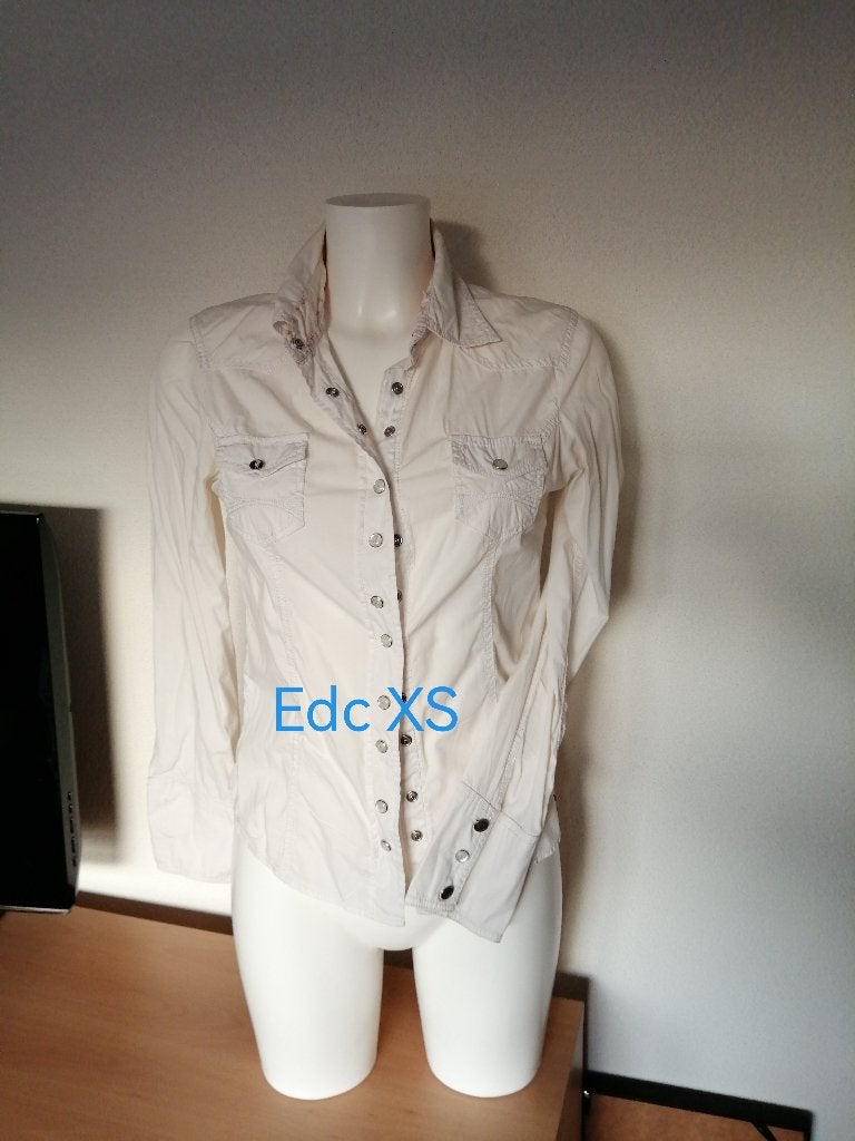 Blouse EDC Only H&M Zijde Denim XS/S Bijna Gratis Kerst, Kleding | Dames, Blouses en Tunieken, Ophalen of Verzenden, Zo goed als nieuw