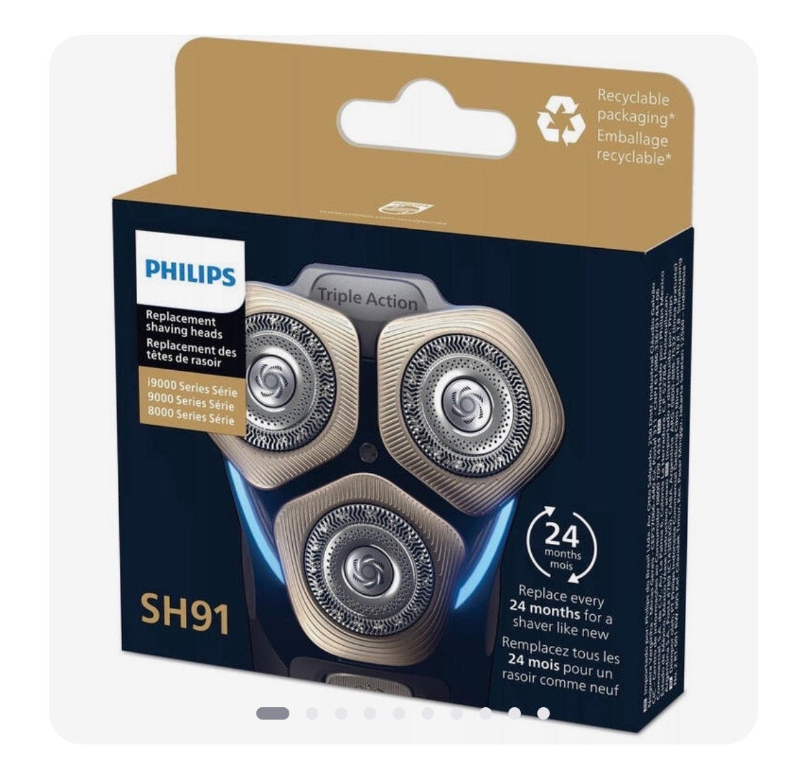 Philips SH91 Scheerhoofden gold verpakking - 9000/8000 Serie, Ophalen of Verzenden, Nieuw, Gehele gezicht