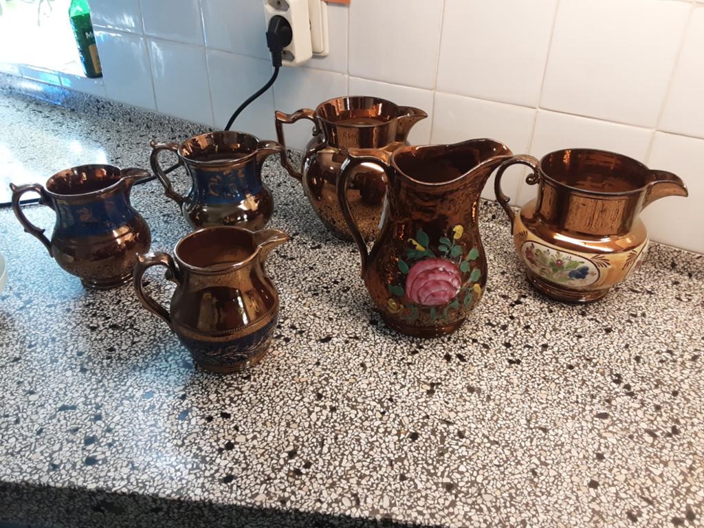 Antieke goudsteen kannetjes  6st ook los te koop, Antiek en Kunst, Ophalen