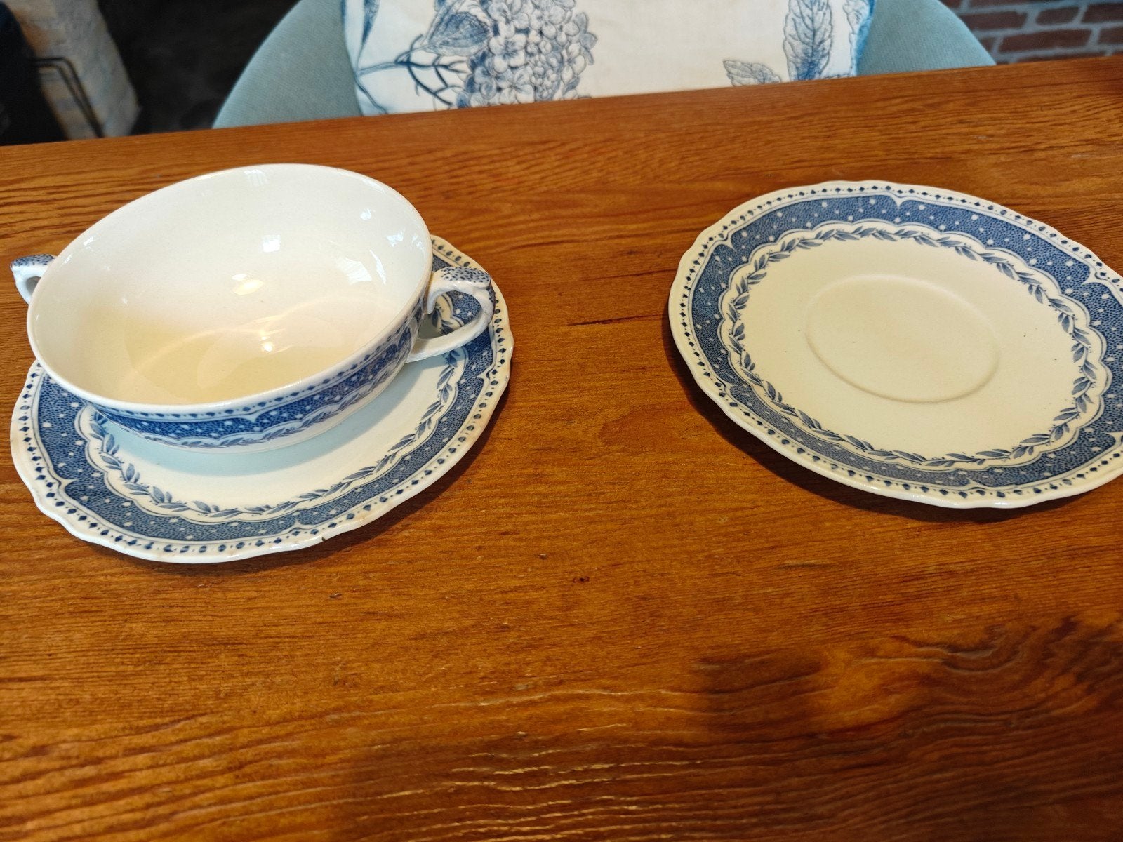 Koffiekopje en 2 borden Avon Blue Grindley England, Ophalen of Verzenden
