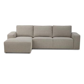 KARWEI Hoekbank Mack grijs gerecycled stof links verlenging, Ophalen, 250 tot 300 cm, 100 tot 125 cm, Hoekbank