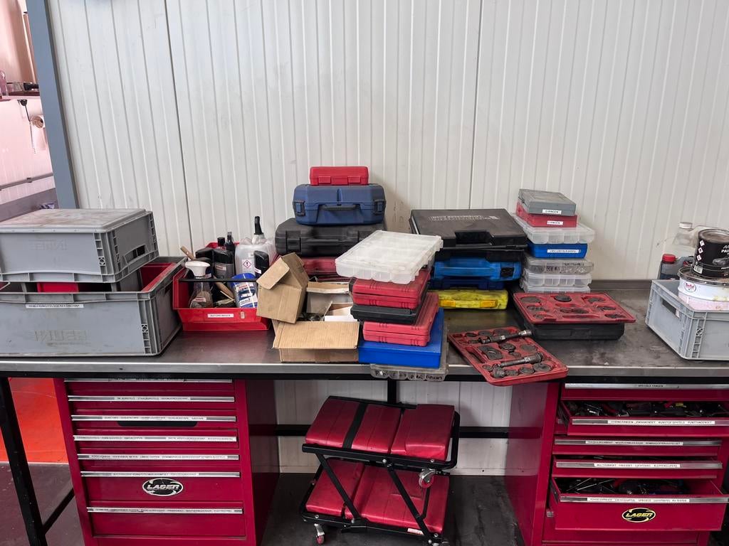 Werkplaatsinventaris / auto garage gereedschap, Doe-het-zelf en Verbouw, Ophalen, Gebruikt