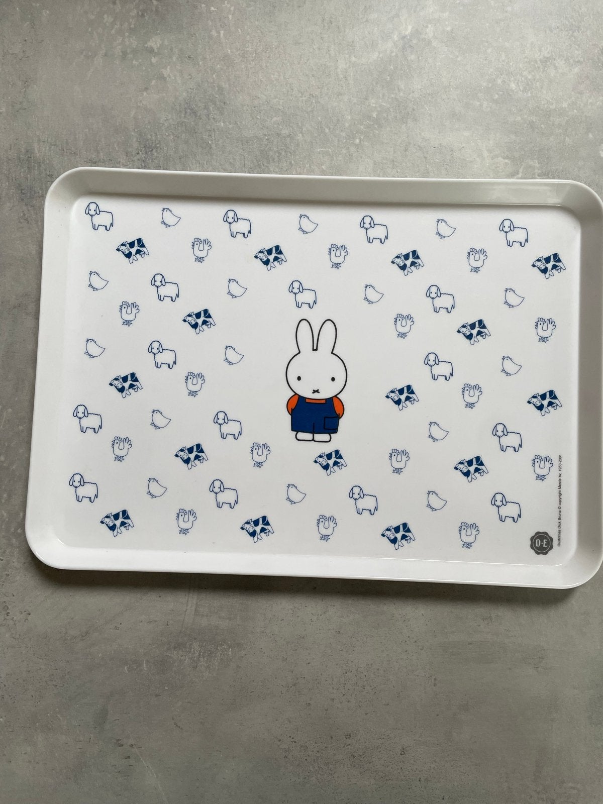 Miffy dienblad met boerderijdieren - Melamine, Ophalen, Kunststof, Wit, Overige merken