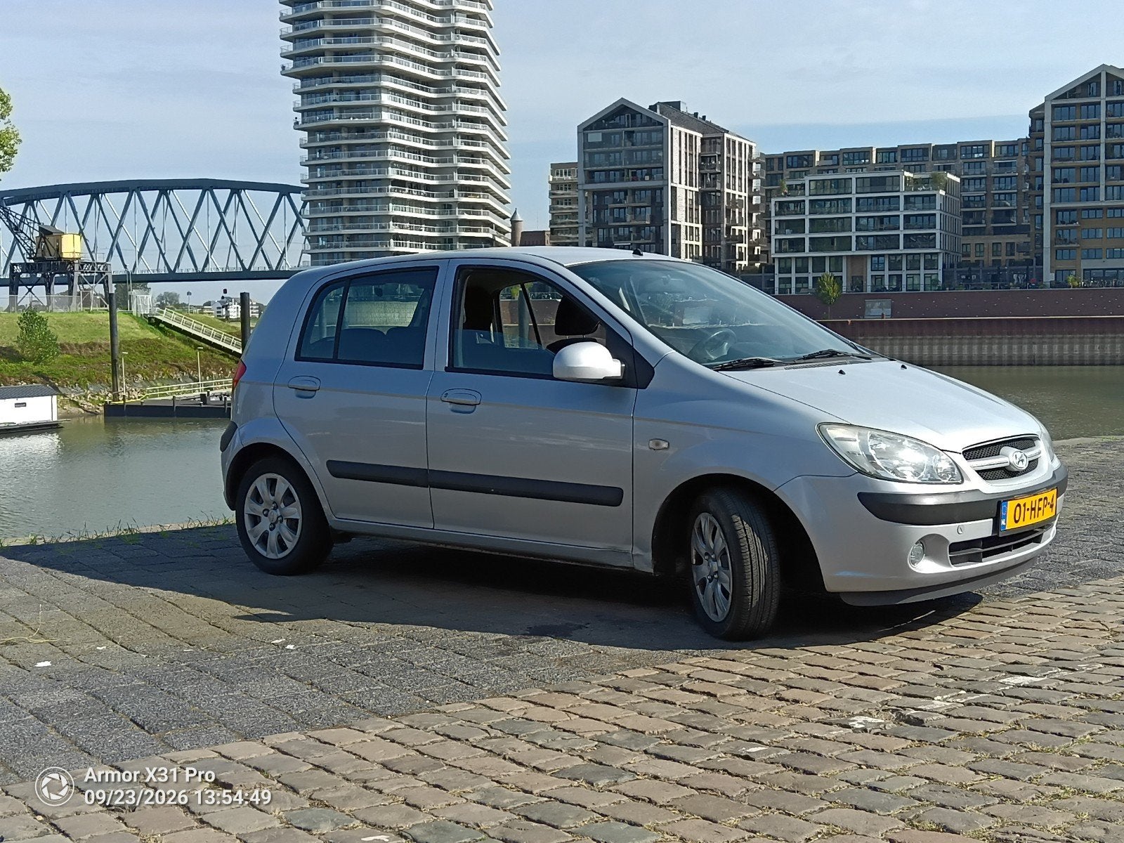 Hyundai Getz 1.4 5DRS 2008 Grijs / nieuwe distributieriem, Voorwielaandrijving, 450 kg, 40 €/maand, 4 cilinders