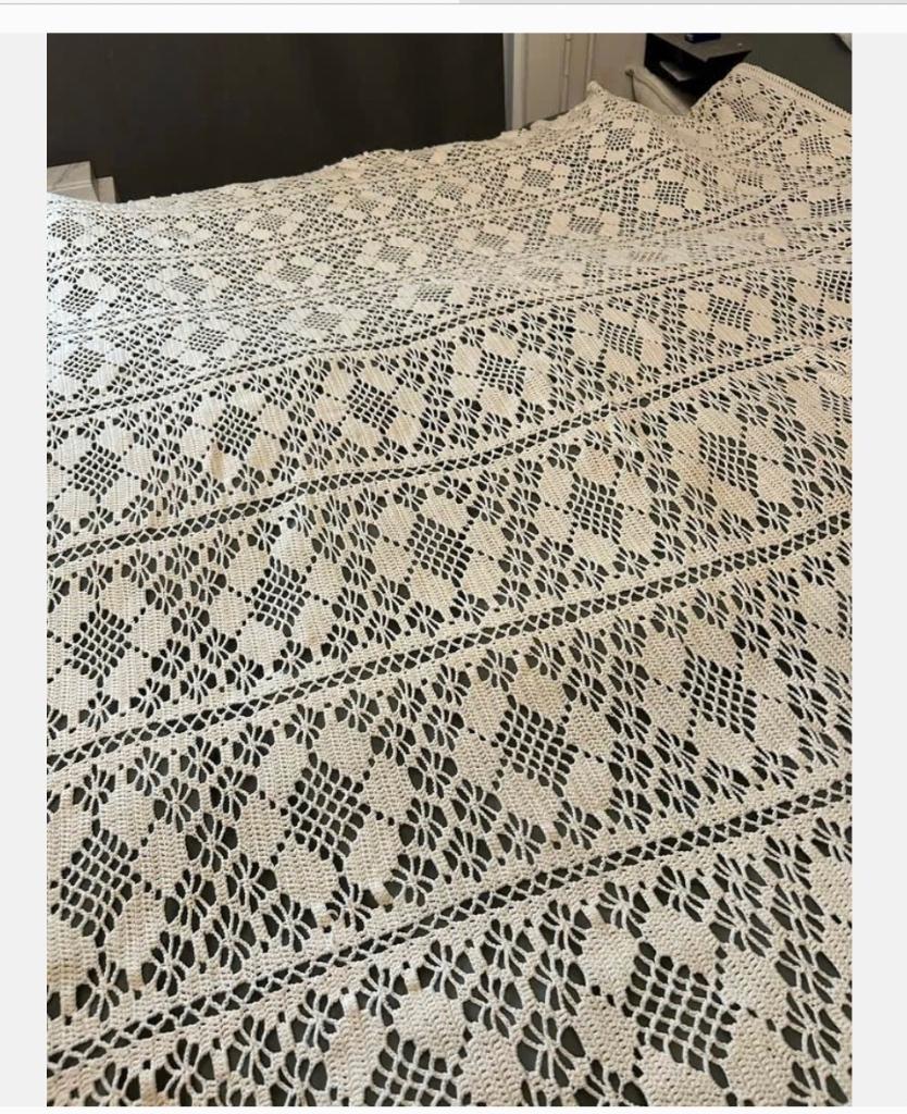 Oma’s vintage gehaakte bedden sprei, Ophalen of Verzenden, Zo goed als nieuw, X, X