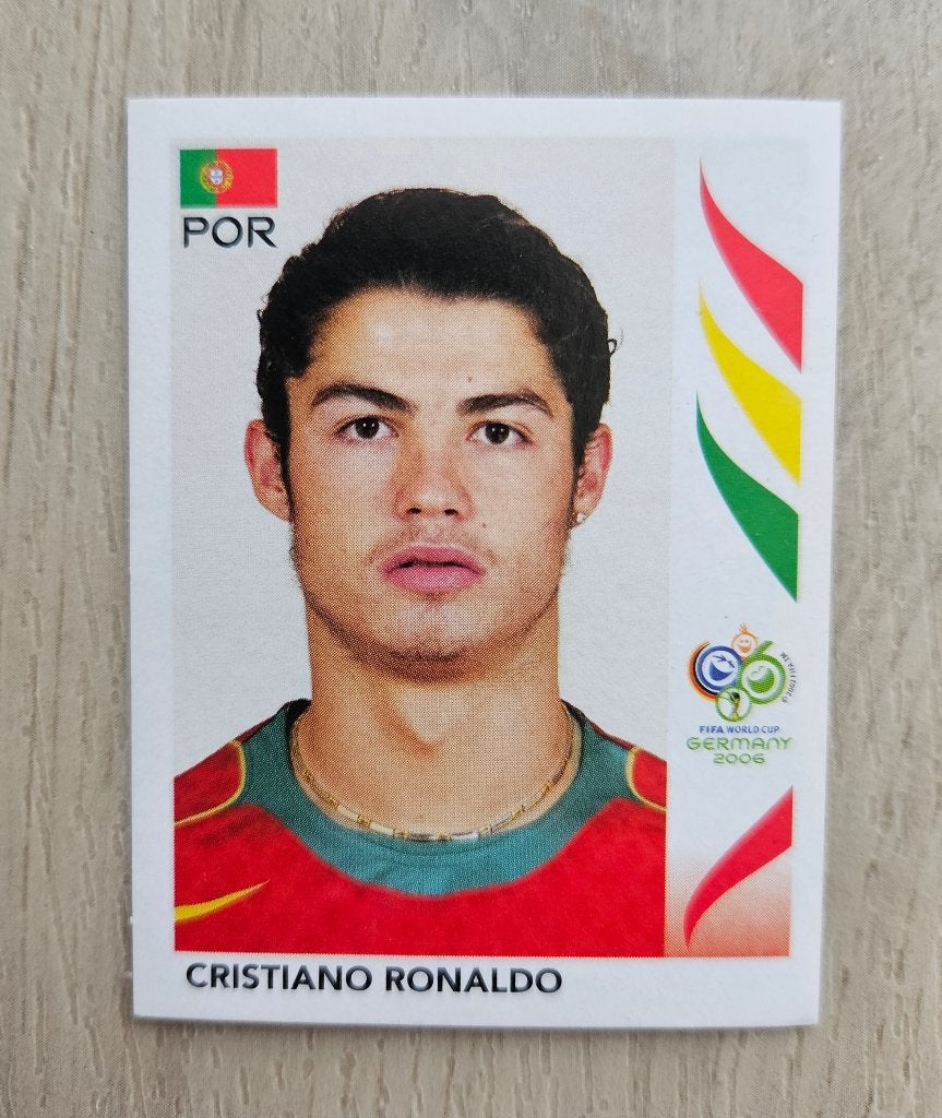 Cristiano Ronaldo WK 2006 rookie sticker, Ophalen of Verzenden, Zo goed als nieuw, Buitenlandse clubs, Poster, Plaatje of Sticker