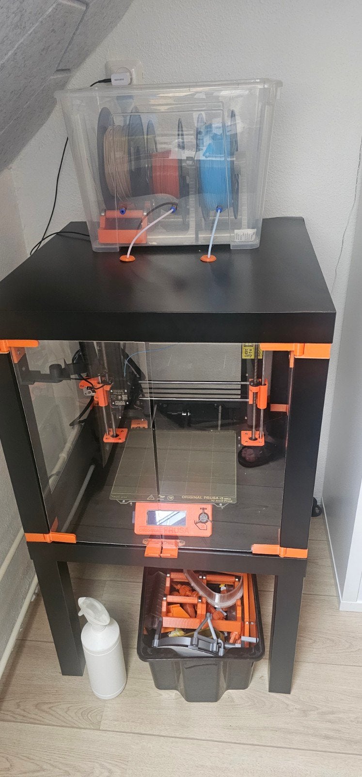 Prusa MK3S+ met handgemaakte behuizing en Raspberry Pi, Gebruikt, Ingebouwde Wi-Fi, Filament, Ophalen