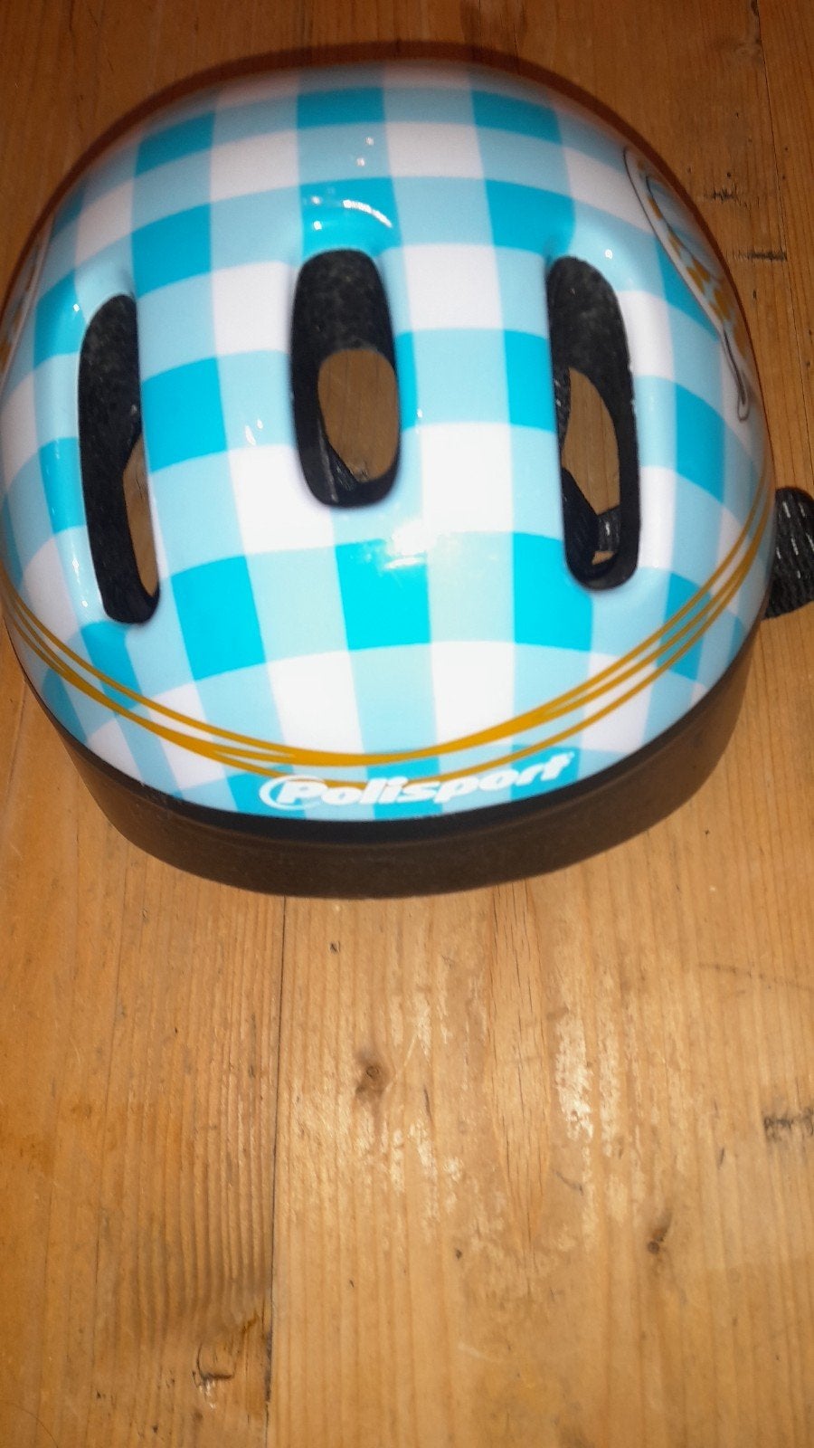 Polisport Fietshelm Kind - Blauw Geruit met Olifant (XXS), XXS, Jongen of Meisje, Ophalen of Verzenden, Zo goed als nieuw