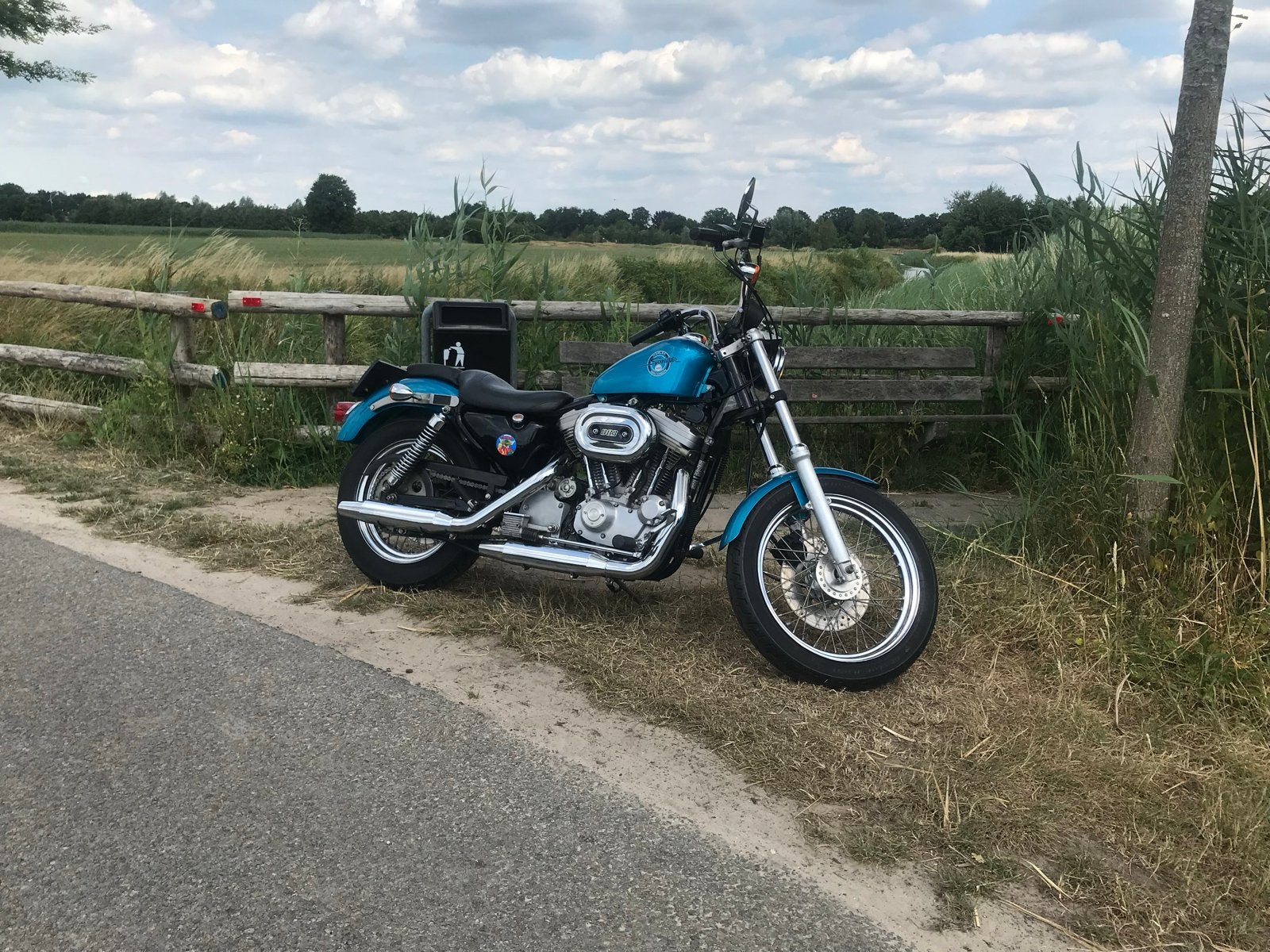 Harley-Davidson Sportster 883 Chopper - Turquoise, 2 cilinders, Chopper, Gebruikt, Particulier