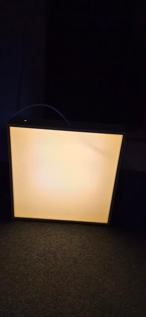 Gele metalen lichtbak 60x60 cm, Ophalen, Gebruikt, Industrieel