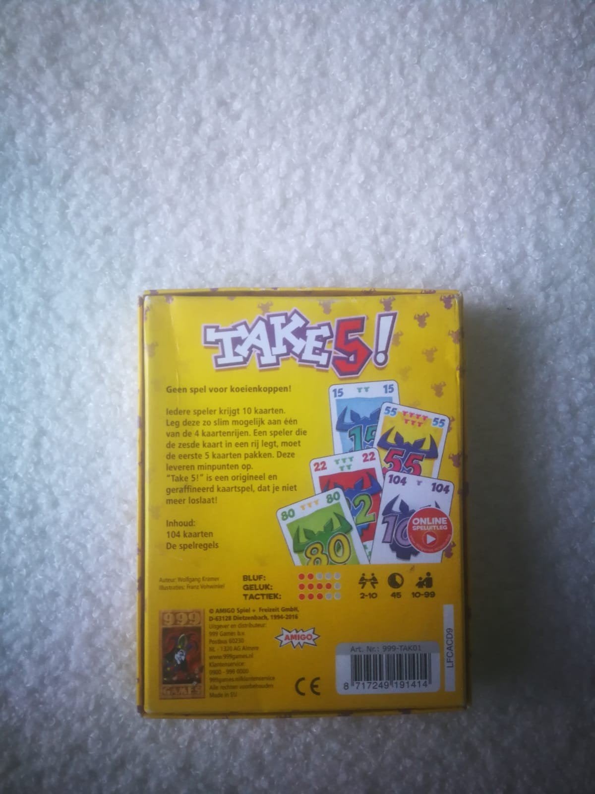 Take 5! Kaartspel - Zo goed als nieuw, Drie of vier spelers, Ophalen of Verzenden, Zo goed als nieuw, 999 Games