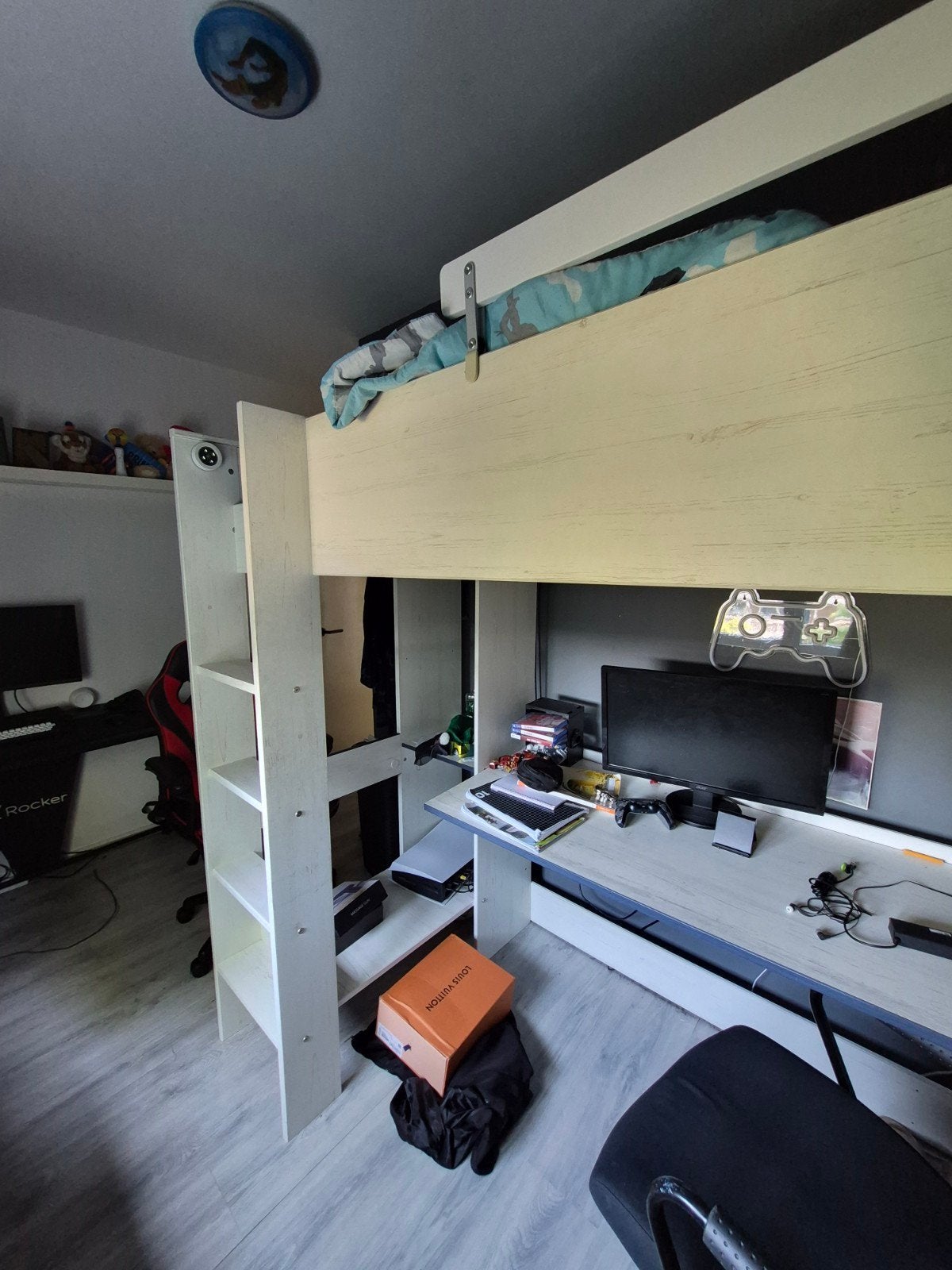 Hoogslaper met bureau, Huis en Inrichting, Slaapkamer | Stapelbedden en Hoogslapers, Ophalen, Gebruikt, Eenpersoons, 90 cm
