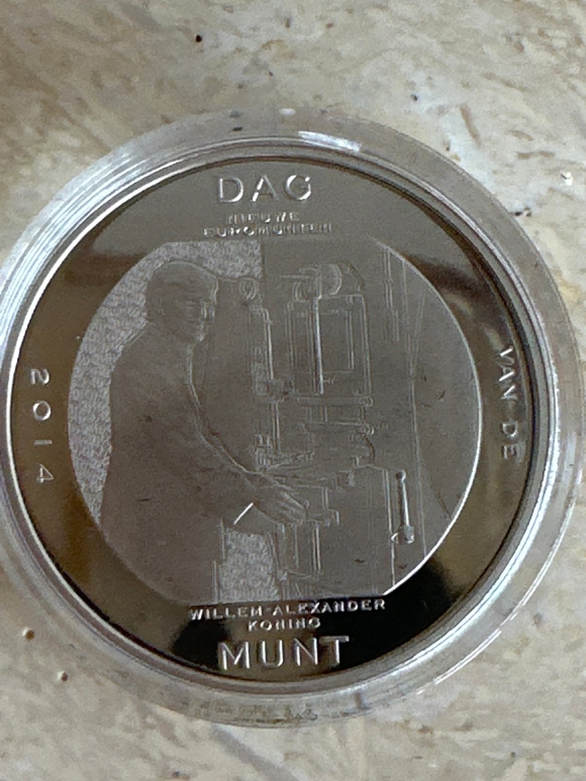 Bezoekerspenning Dag van de Munt 2014 met handtekening, Postzegels en Munten, Ophalen of Verzenden, Overige materialen, Nederland