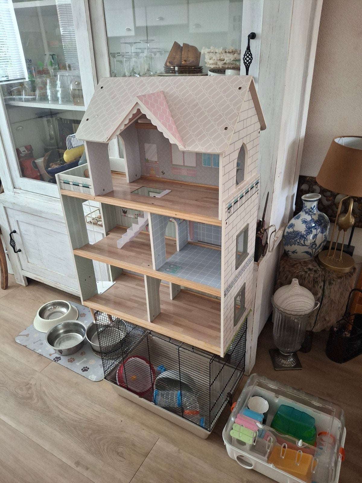 Hamsterhuis + kooi groot + klein met toebehoren, Dieren en Toebehoren, Ophalen, Kooi, 60 tot 90 cm, Minder dan 75 cm
