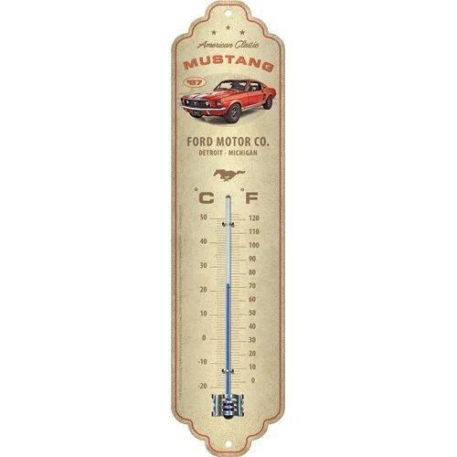 Ford Mustang GT 1967 reclame thermometer van metaal deco, Ophalen of Verzenden, Nieuw, Auto's