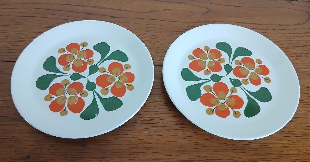 Vintage set van 2 bordjes serie 'June' Stavangerflint Norway, Huis en Inrichting, Keuken | Servies, Gebruikt, Overige merken, Ophalen of Verzenden
