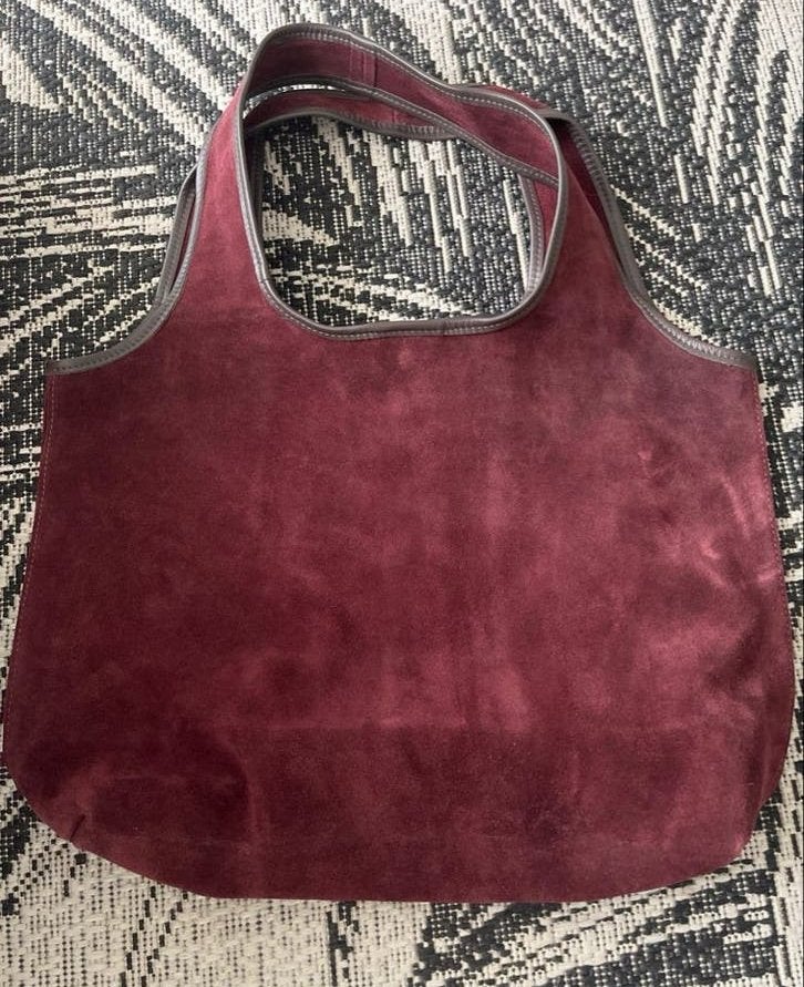 Parfois suède handtas - Bordeauxrood, Sieraden, Tassen en Uiterlijk, Ophalen of Verzenden, Gebruikt, Overige kleuren, Handtas