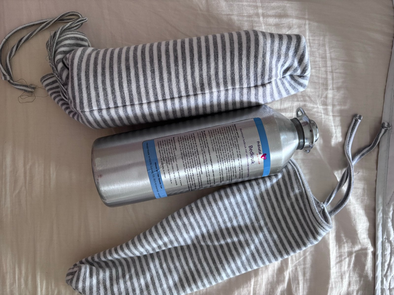 Twee Prénatal aluminium bedkruiken met hoes, Kinderen en Baby's, Ophalen, Gebruikt