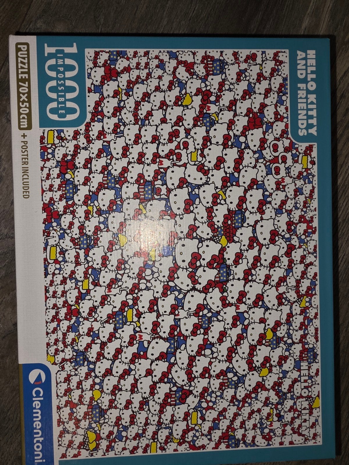 Hello Kitty and Friends Impossible Puzzel 1000 stukjes, Een of twee spelers, Ophalen, Gebruikt, Clementoni