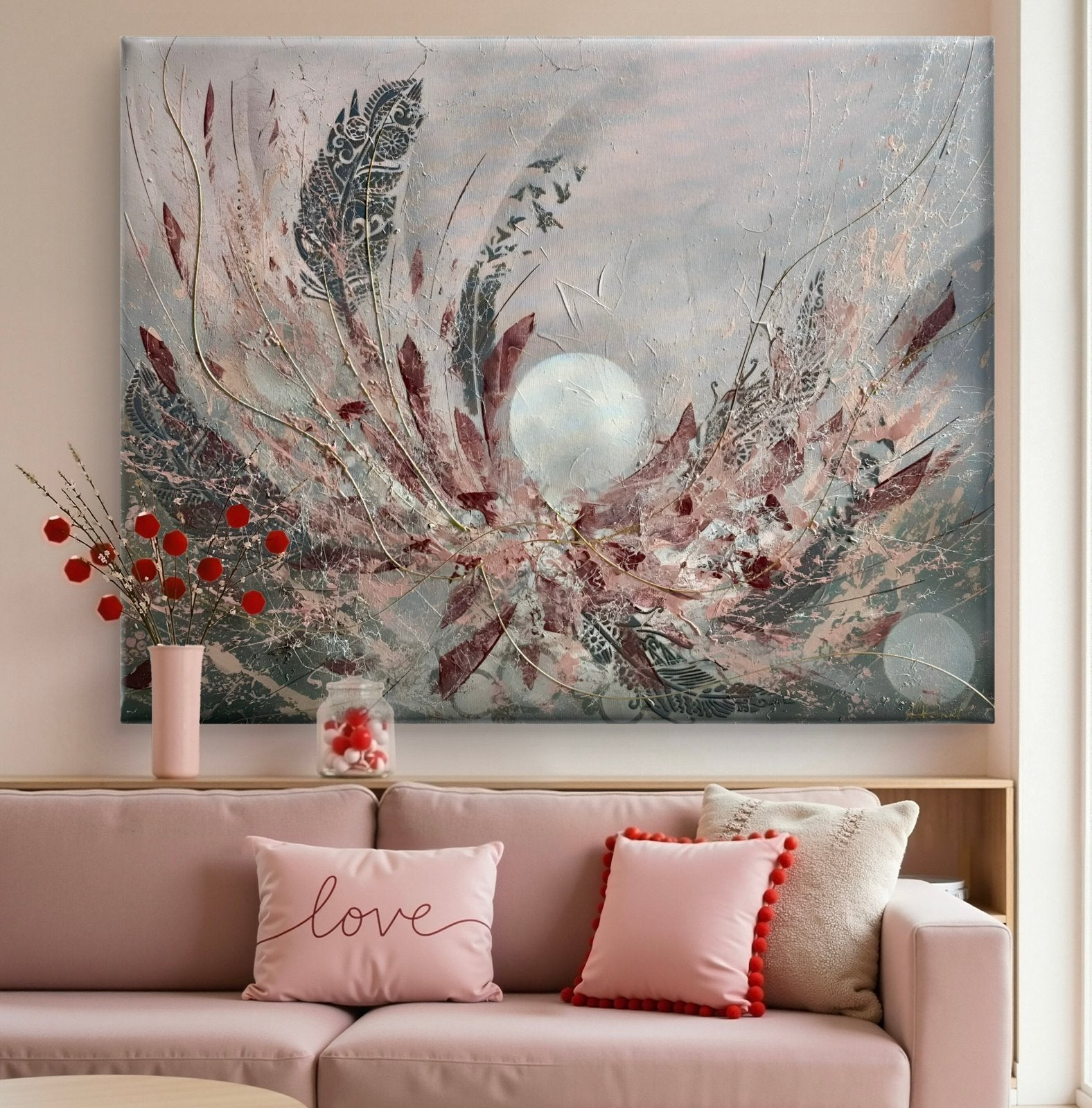 abstract schilderij 70 x 90 cm, Ophalen of Verzenden