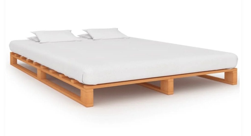 Pallet bedframe 140 x 200, Ophalen, Bruin, 140 cm, 200 cm