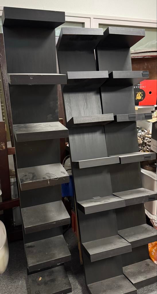 2 zwarte IKEA Lack wandplanken met gebruikerssporen, Ophalen, Minder dan 50 cm, Gebruikt, 200 cm of meer