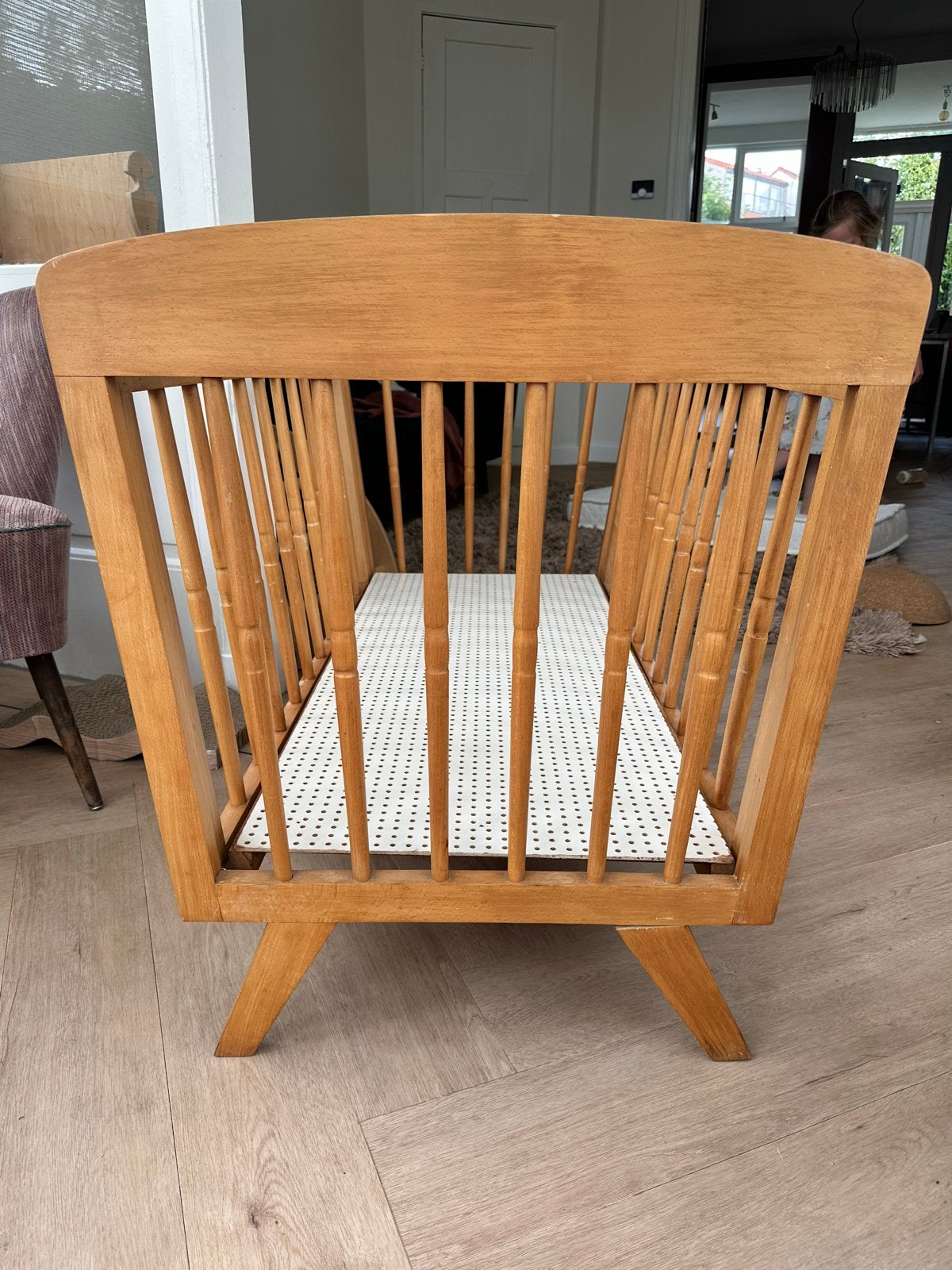 Babybedje 70x40 cm - Houten Wieg, Kinderen en Baby's, Babywiegjes en Ledikanten, Ophalen, Gebruikt, Wieg