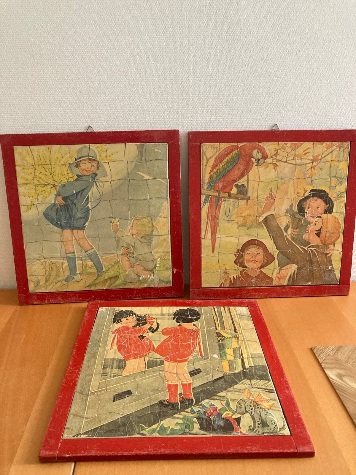 Vintage Houten Puzzels (3 stuks) - Jaren '50/'60, Ophalen of Verzenden, Gebruikt, Jongen of Meisje