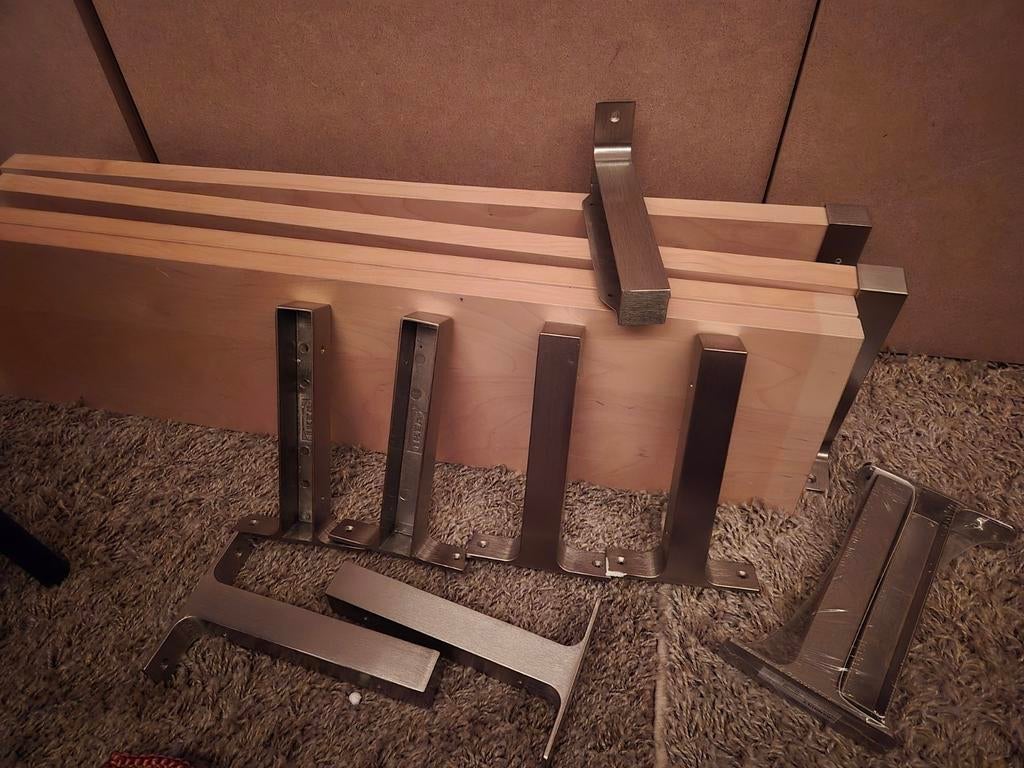 4x IKEA planken met beugels, Ophalen of Verzenden