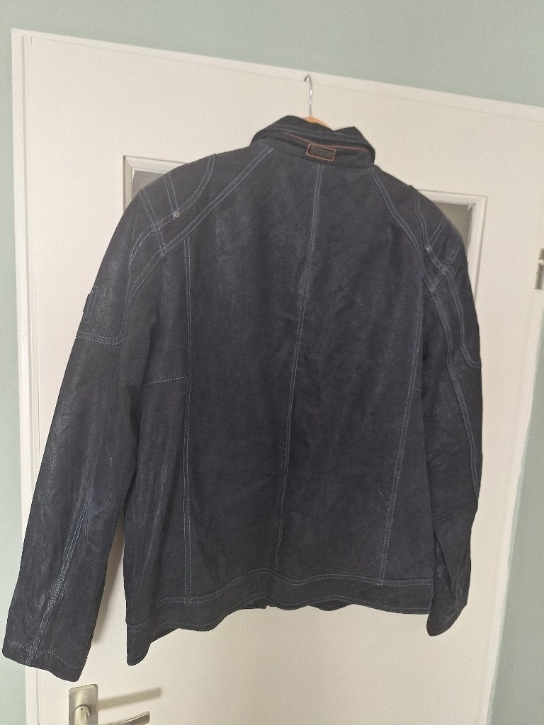 Suede winterjas, Blauw, Nieuw, Overige maten, Ophalen of Verzenden