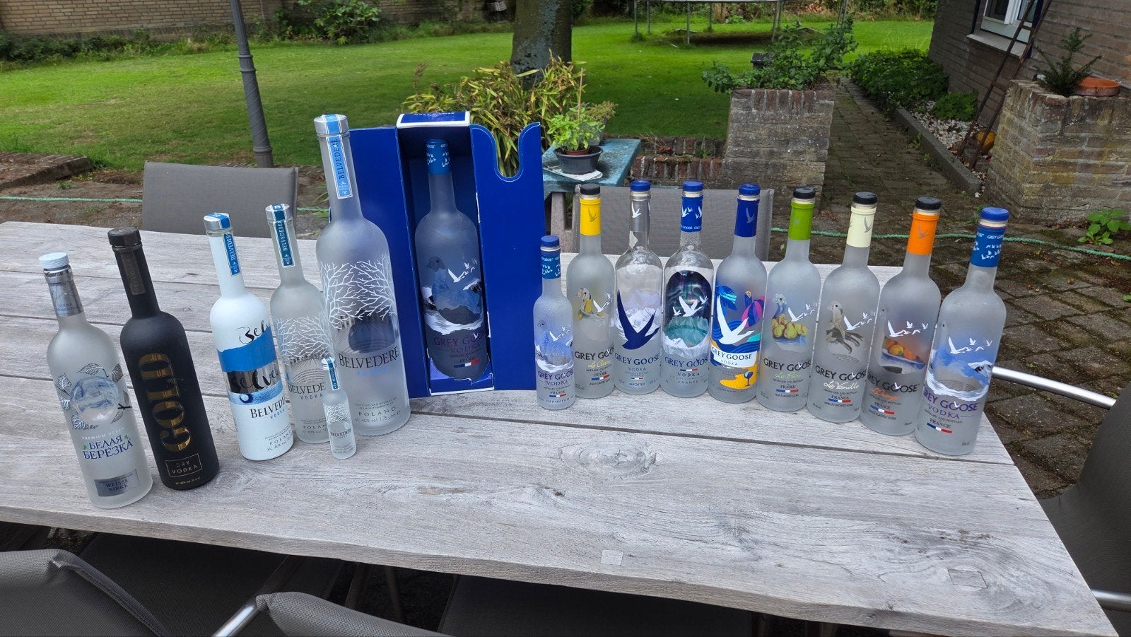 Grey Goose + Belvedere, LEGE FLESSEN!!, Verzenden, Gebruikt, Overige typen
