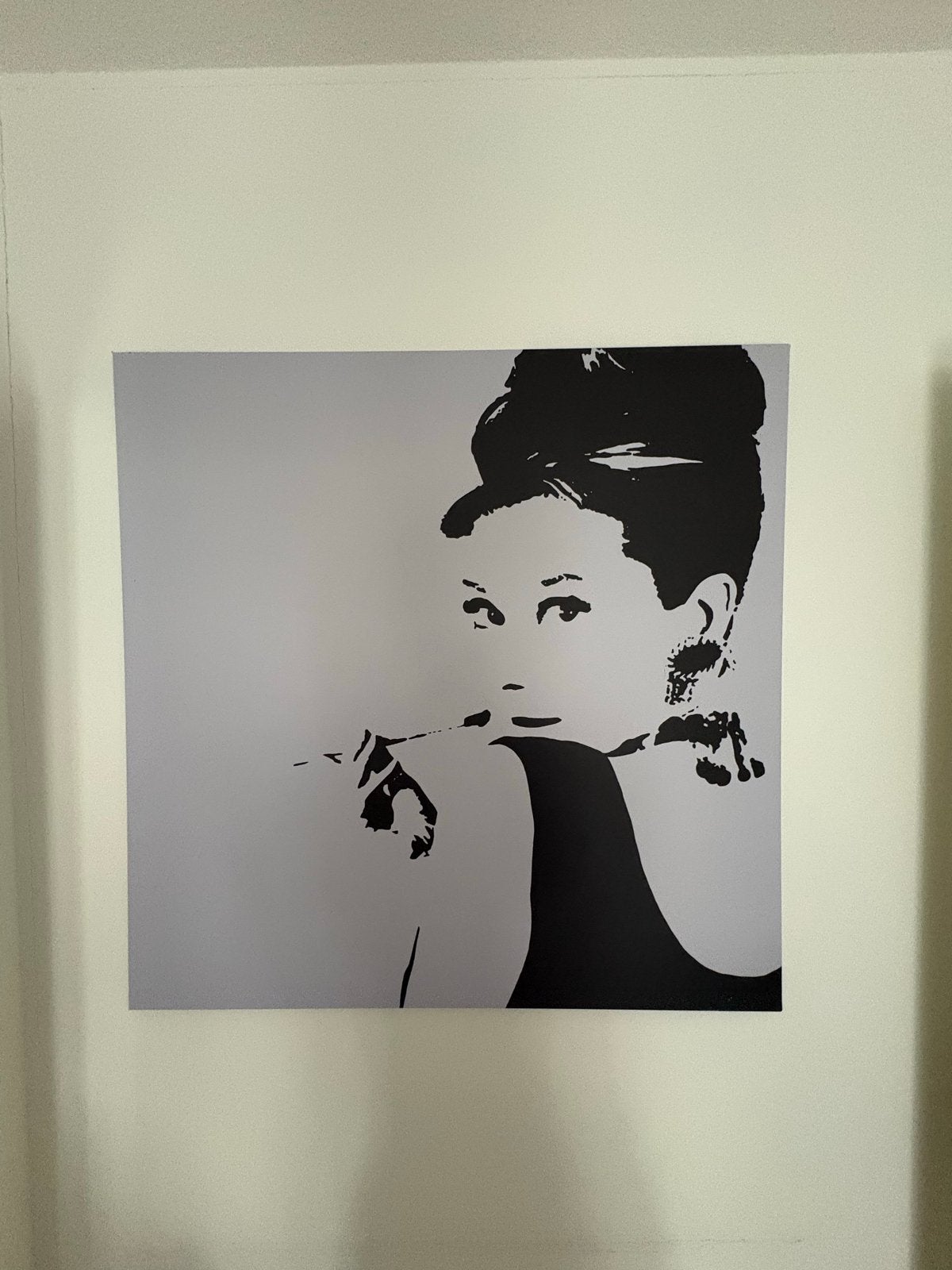 Audrey Hepburn Stencil Kunst op Canvas, Ophalen, Film, Stencilkunst, Op houten frame