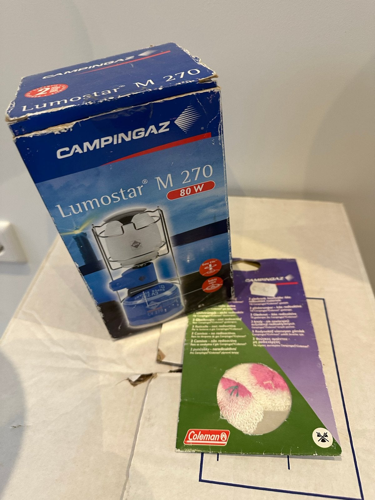 Campingaz Lumostar M 270 gaslamp met gloeikousjes, Ophalen, Gebruikt