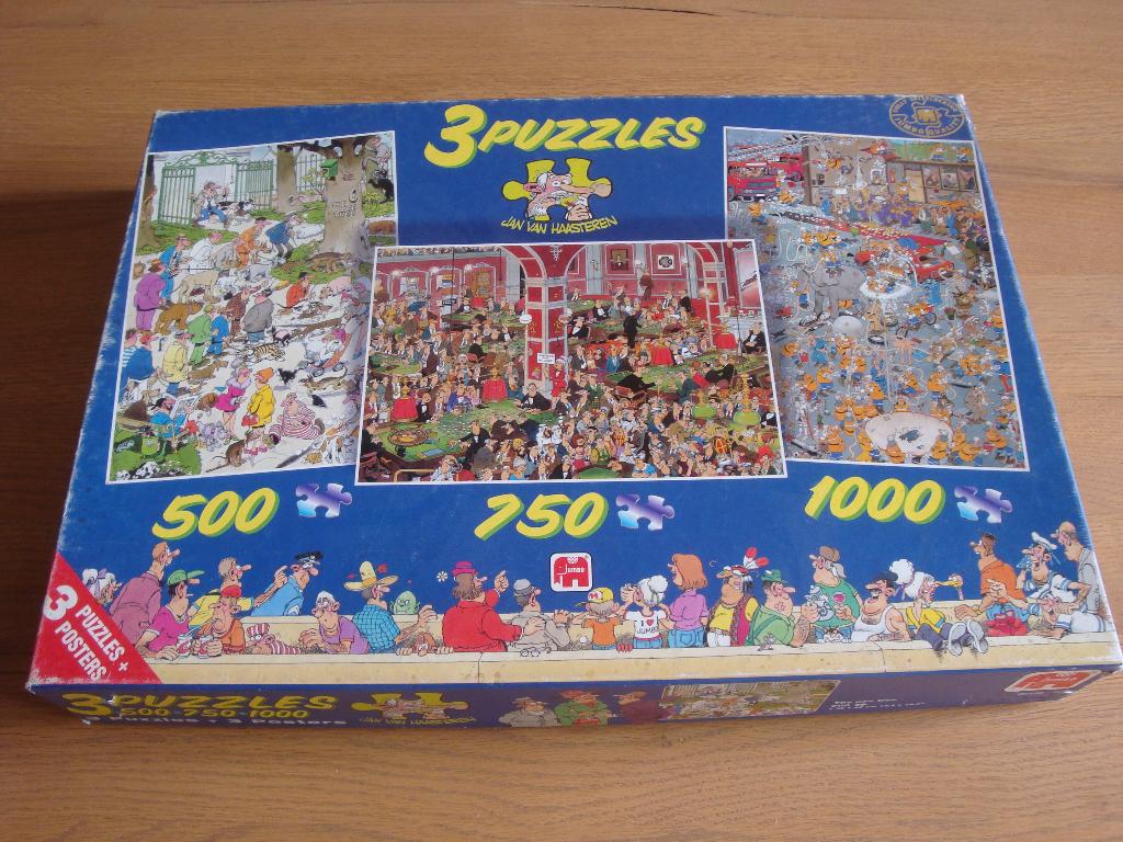Puzzels Jan van Haasteren 1 x 750 en 1 x 999 stukjes, Ophalen of Verzenden, 500 t/m 1500 stukjes, Gebruikt, Legpuzzel