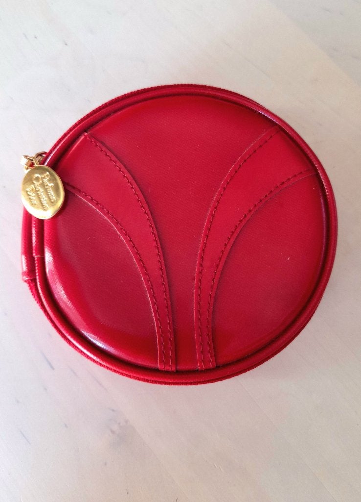 Vintage rode Parfums Christian Dior toilettas, Ophalen of Verzenden, Gebruikt, Rood, Heer of Dame